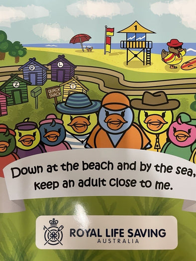 Down at the beach and by the sand, keep an adult close to me.